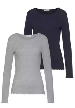 Рубашка "Фонарики" с длинными рукавами и волнистым подолом Flashlights, синий