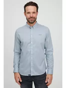 Рубашка FQ1924 Langarmhemd FQHalvar 21900070-ME Klassisches Hemd mit dezenter Stickerei, синий