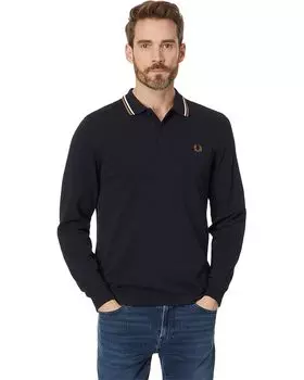 Рубашка Fred Perry L/S Twin Tipped Shirt, цвет Navy/Snow White/Shaded Stone