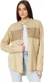 Рубашка Free People Moto Color Block Shirt, цвет Sand Jam