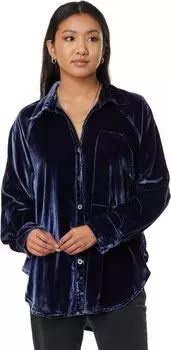 Рубашка Free People Night Skies Velvet, темно-синий