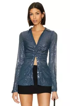 Рубашка Free People Sequinee, цвет Varsity Navy