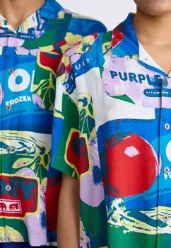 Рубашка FRUIT CANS UNISEX Obey Clothing, синий