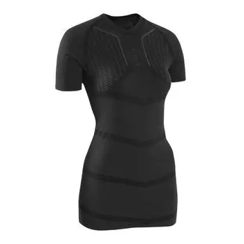 Рубашка функциональная с короткими рукавами Keepdry 500 термокомфортная женская/мужская черная KIPSTA, черный/угольно-серый