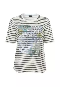 Рубашка Футболка Модерн со стразами Via Appia -Due-, цвет Ecru Multicolor