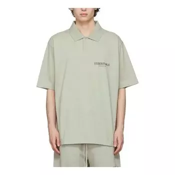 Рубашка fw21 ssense polo shirt 'concrete' Fear Of God Essentials, зеленый