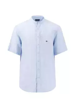 Рубашка FYNCH-HATTON с короткими рукавами и тисненым логотипом на груди, цвет Summer Breeze