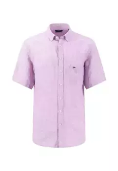 Рубашка FYNCH-HATTON с короткими рукавами и тисненым логотипом на нагрудном кармане, цвет Dusty Lavender