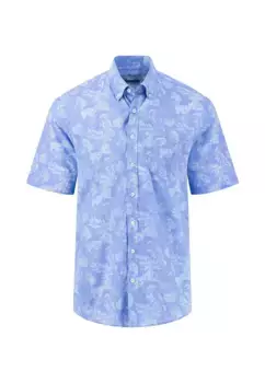 Рубашка FYNCH-HATTON с короткими рукавами и принтом по всей поверхности, синий