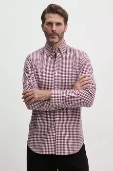 Рубашка Gant из хлопка, гранатовый