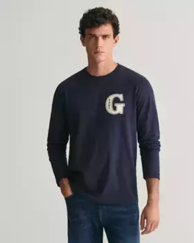 Рубашка Gant с длинными рукавами "G GRAPHIC LS T-SHIRT", синий