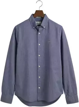 Рубашка Gant с длинными рукавами "Slim Fit Oxford Shirt Structured Durable Thicker", Оксфордская рубашка Slim Fit, синий