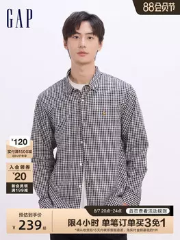 Рубашка Gap с длинными рукавами и вышивкой медведя, темно-синий