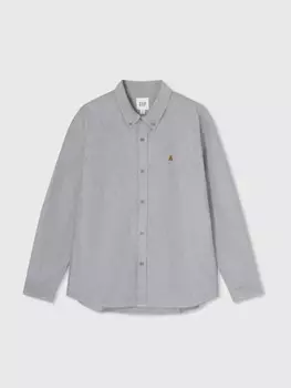 Рубашка Gap с вышитым логотипом медведя, кремовый