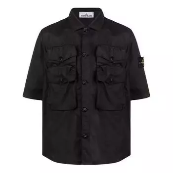 Рубашка garment dyed shirt 'black' Stone Island, черный