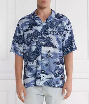 Рубашка гавайского лагеря Relaxed fit Tommy Jeans, синий