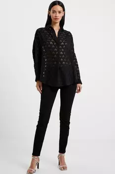 Рубашка Geo Burnout с эффектом поповера French Connection, черный