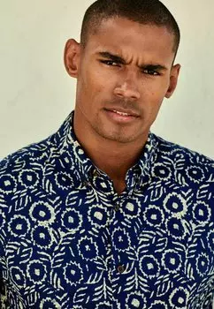 Рубашка Geo Printed Short Sleeve Shirt Next, темно-синяя