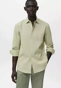 Рубашка GESTREIFTES REGULAR FIT- MIT TEXTUR Mango, светло-зеленый