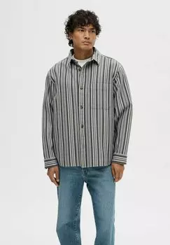Рубашка GESTREIFTES Selected Homme, серый