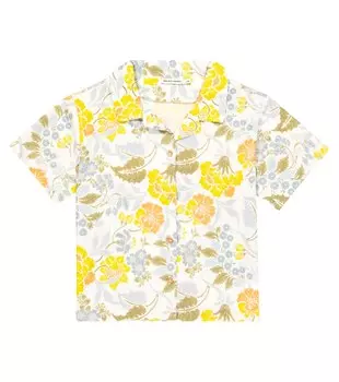 Рубашка Gianni из льна и хлопка с цветочным принтом The New Society, разноцветный