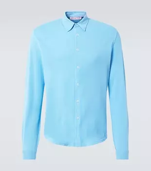 Рубашка Giles из хлопкового пике Orlebar Brown, California Blue