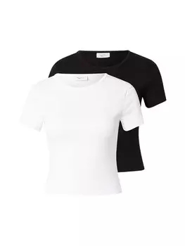 Рубашка Gina Tricot, черный/белый