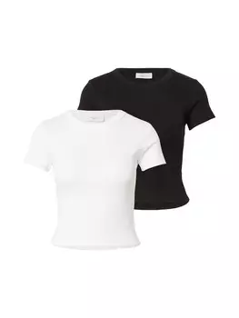 Рубашка Gina Tricot, черный/белый