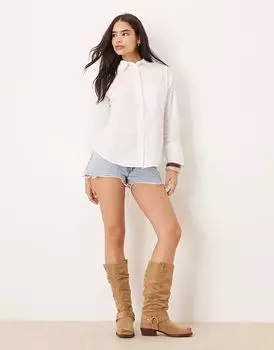 Рубашка Gina Tricot Oxford белого цвета