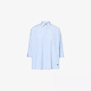 Рубашка Giralda из хлопка и поплина Weekend Max Mara, голубой