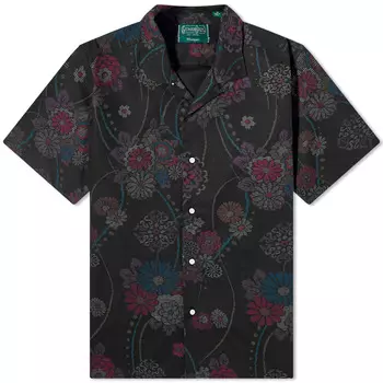 Рубашка Gitman Vintage Floral Waffle Camp Shirt, черный