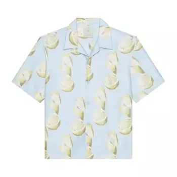Рубашка Givenchy Lemon Printed Short-Sleeve Shirt Blue/Yellow, синий