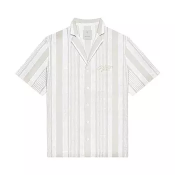 Рубашка Givenchy Striped Short-Sleeve Shirt White/Beige, белый