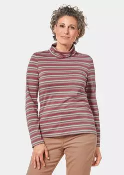 Рубашка GOLDNER Rollkragenshirt, цвет rosenholz/geringelt