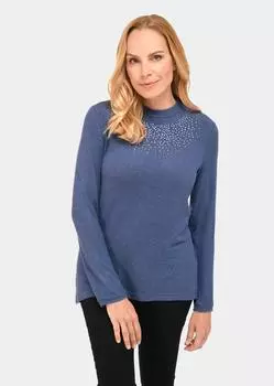 Рубашка GOLDNER Strickshirt, цвет schieferblau/melange