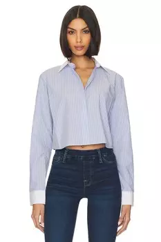 Рубашка Good American Yarndye Poplin Crop, цвет Good Stripe004