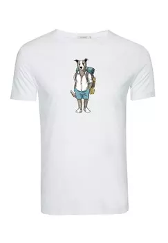 Рубашка GREENBOMB Animal Dog Traveller, белый
