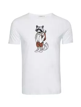 Рубашка GREENBOMB Animal Raccoon Hike, белый
