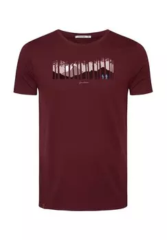 Рубашка GREENBOMB Nature Forest Couple, темно-красный