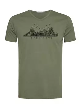 Рубашка GREENBOMB Nature Mountain, цвет Olive/Dark green