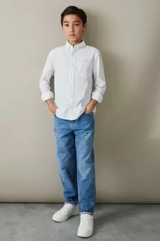 Рубашка Greenwich из 100% хлопка Оксфорд Reiss, белый