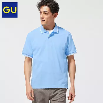 Рубашка GU Dry Polo в полоску, темно-синий