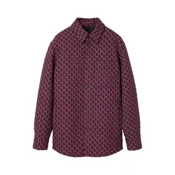 Рубашка Gucci Boucl Wool Jacquard Shirt 'Burgundy/Blue', красный