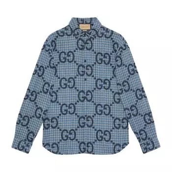 Рубашка Gucci Check Shirt, синий