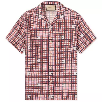 Рубашка Gucci G Tartan Vacation, цвет Red