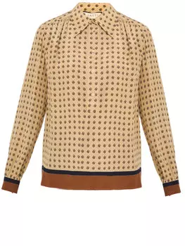 Рубашка Gucci GG silk, бежевый