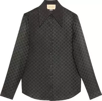 Рубашка Gucci GG Silk Crepe, черный