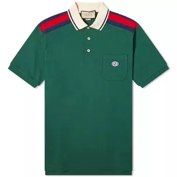 Рубашка Gucci Grg Logo Polo, зеленый