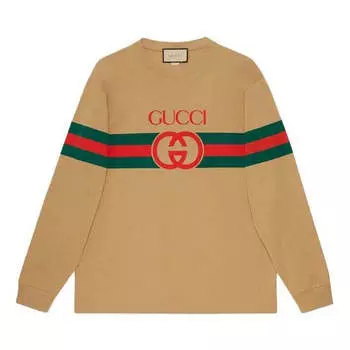 Рубашка Gucci Long Sleeve New Logo T-Shirt 'Camel', цвет camel