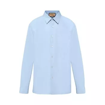Рубашка Gucci Poplin Long-Sleeve Shirt, цвет Sky Blue